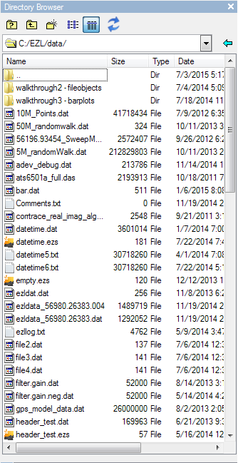 An example directory browser view, showing computer listings ready for plotting.