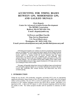 ACCOUNTING FOR TIMING BIASES BETWEEN GPS, MODERNIZED GPS, AND GALILEO SIGNALS